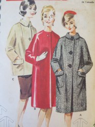 2877  50-60 ROLLED COLLAR COAT LENGTHS PATTERN SIZE 12
